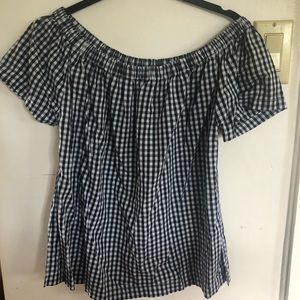 Velvet Heart Gingham Off the Shoulder Top